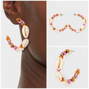 NWT! A New Day Cowrie Shell Hoop Earrings